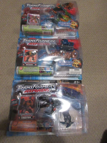 3 New Unopened Transformers Armada Terrorsaur Rhinox Cheetor 2002-3 and Mini-Con