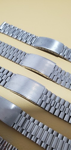 LOT 6x: 70er Jahre NSA NOVAVIT 3-reihiger Stil STAHL 18mm Armbänder - Bild 5 von 23