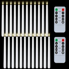 Homemory 11 inches White LED Taper Candles, 24 Pcs 11 inches, 24 