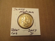 Presidential, Gold Toned Dollar. #3, James Madison, 2007-D,