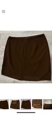Theory Brown Lined Short Pencil Skirt for Women with Zip Closure