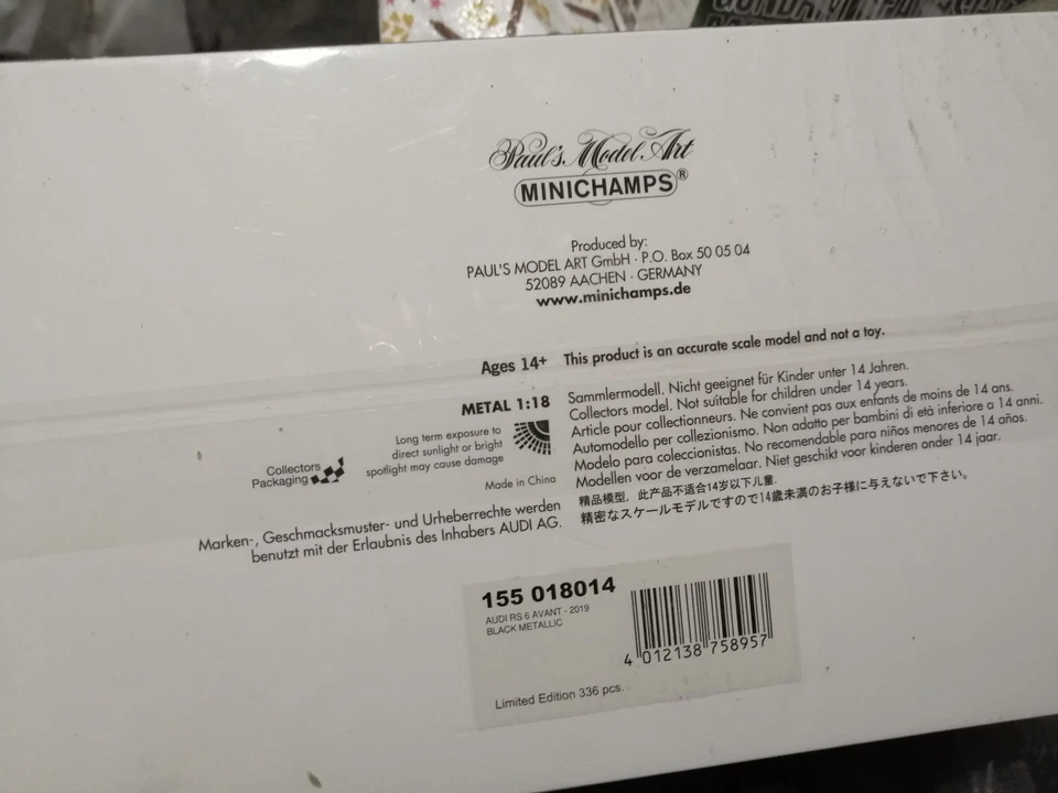 Audi RS 6 Avant  1/18 minichamps 2019 black metallic NUOVA - Immagine 3 di 4