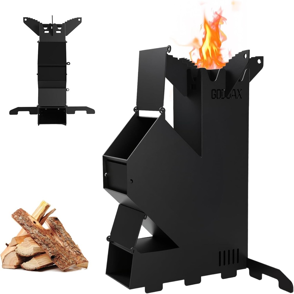 NEW Rocket Stove Portable Wood Burning Camping BBQ Storage Bag | eBay