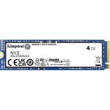 Kingston NV3 (SNV3S/4000G) 4TB NVMe SSD, M.2 Interface, PCIe Gen4, 2280