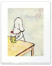 Yoshitomo Nara "Studying" Poster Japan Exclusive Art Print 300x240mm