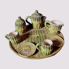 VTG '95 Young's Asparagus Tea Set Doll House Fairy Garden Mini Tea Set Fun Gift