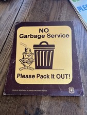 Vintage 1968 USFS US Forest Service Thick "cardboard Sign Give A Hoot Owl