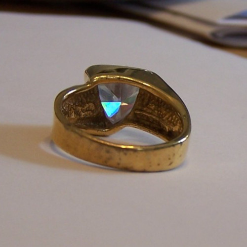 Gold Plated Sterling Silver Triangular Cubic Zirc… - image 4