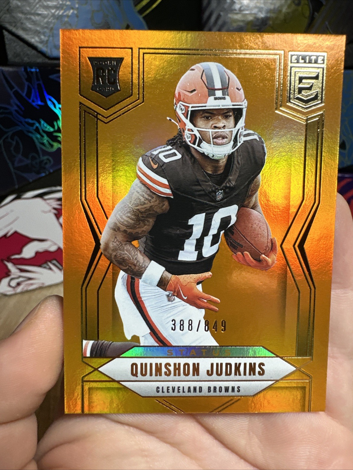 2025 Panini Donruss Elite Quinshon Judkins #121 Status Metallic Orange /849 (RC)