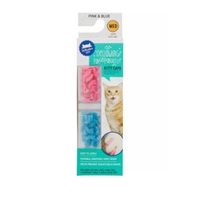 Whisker City Pink & Blue Cat Nail Caps, Nail File & Adhesive Small Cat 40 Count