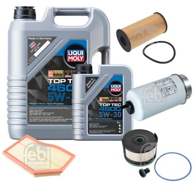 FEBI Inspektionspaket 6L Liqui Moly Top Tec 4600 5W-30 für Mercedes A-Klasse