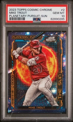 2023 Topps Chrome Cosmic Mike Trout  The Sun #PPS-2 Planetary Pursuit SP PSA 10