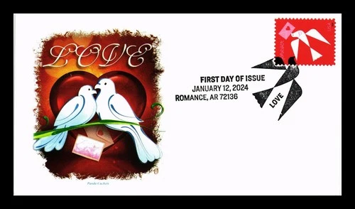 US COVER LOVE DOVE FOREVER FIRST DAY ISSUE PANDA CACHET
