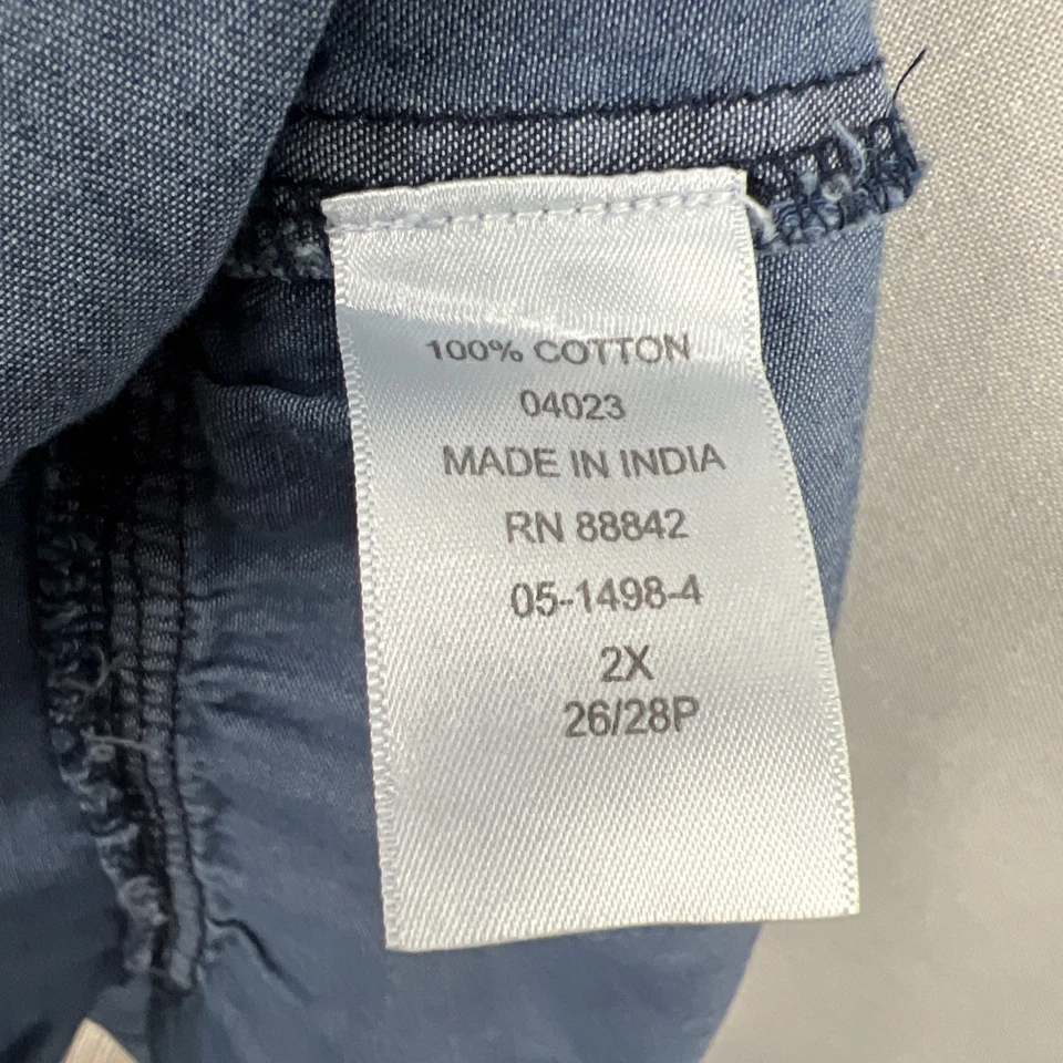 Woman Within Denim Jeans Dress size 2X Midi Tiered A-line Sleeveless Flowy - Image 4 of 4