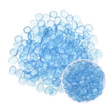 200-Pack Sparkling Glow in the Dark Rock, 0.79" Resin Pebbles Stone [Light Blue]