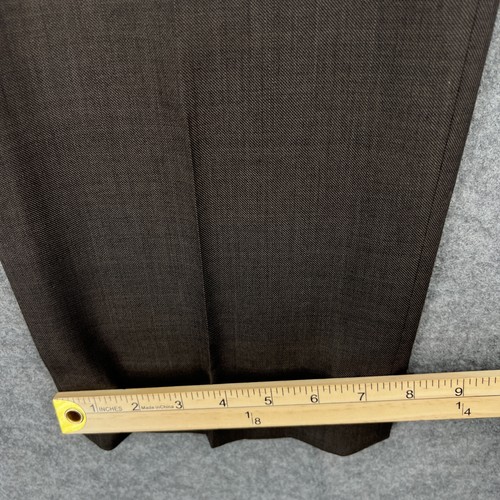 Jos A Bank Pants Mens 36x32 Brown Wool Dress Slacks Flat Front Tailored Classic - Picture 4 of 13