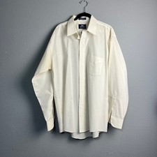 Stafford Wrinkle Free Athletic Fit Dress Shirt Cream Long Sleeve Button Down