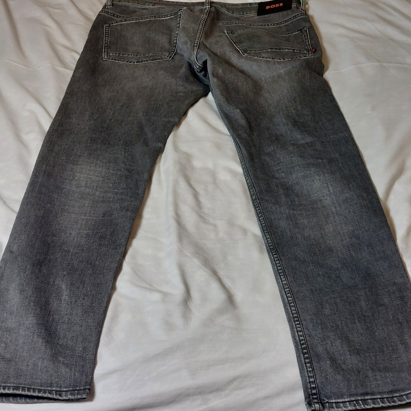 HUGO BOSS Men's Delaware Stretch Straight Medium Grey Jeans W36 L34 thumbnail 14