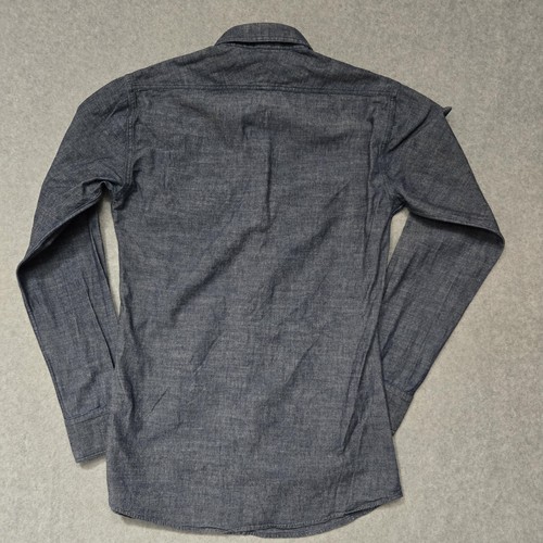 Spier & Mackay Shirt Mens 15.5 Blue Chambray Workwear Button Up Long Sleeve Slim - Picture 12 of 13
