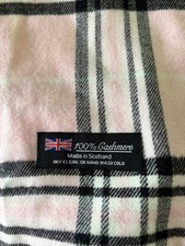 Women Winter Warm 100 Cashmere scarf plaid pink/black/tan