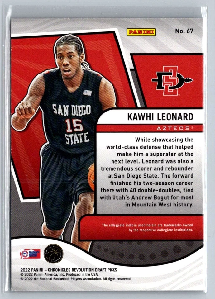 2022 Panini Chronicles Draft Picks #67 Kawhi Leonard Revolution - Image 2 of 2