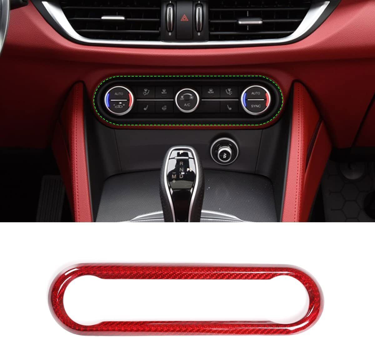 For Alfa Romeo Giulia Stelvio Carbon Center Air Conditioning Button Frame Cover