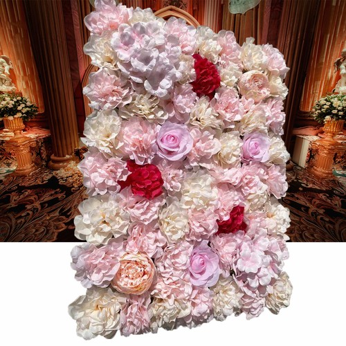 20 pz pannello da parete ortensia fiore rosa artificiale decorazione festa matrimonio sfondo - Foto 1 di 19