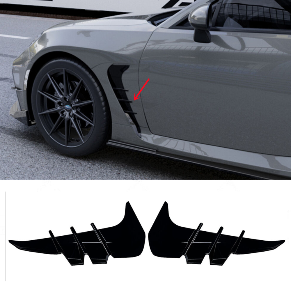 For Subaru BRZ 2022-2024 2023 Gloss Black Side Fender Air Vent Cover Decor Trim
