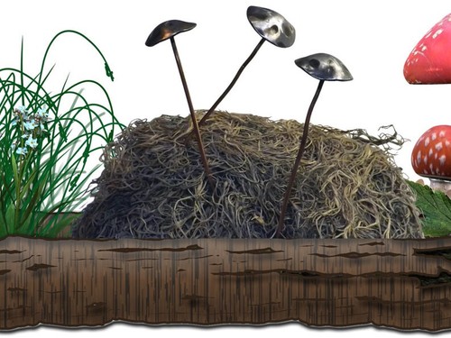 Metal mushroom garden decorations set of 4 - Picture 4 of 6