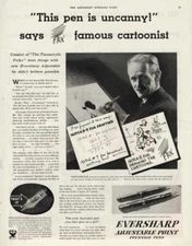 This pen is uncanny Cartoonist Fontaine Fox Eversharp Pen ad 1933 SEP