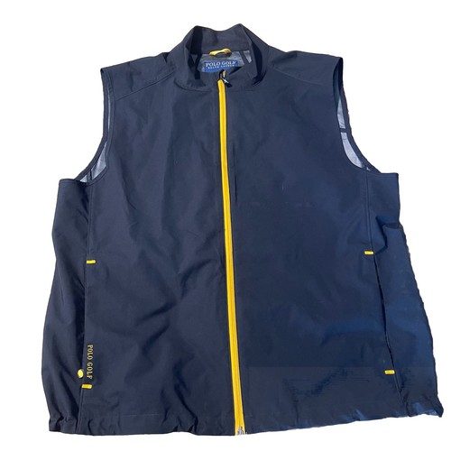 Ralph Lauren POLO GOLF Water Resistant Packable Vest Mens L Black Golfing Great!