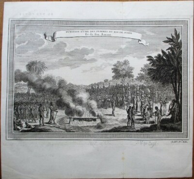 Black/African Native Tribe Cannibal 1768 Print - Cooking & Torturing