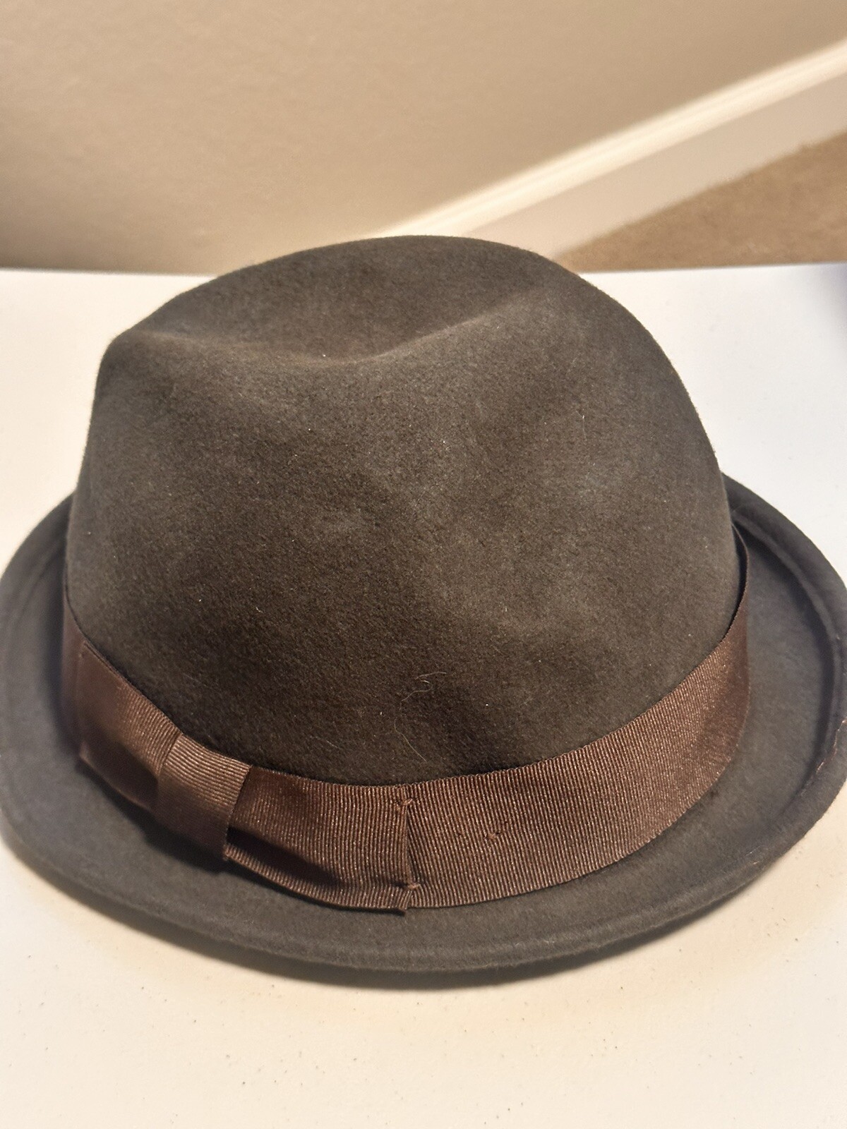 EPOCH Fedora Hat Brown 100% Wool Adult Mens L/XL Style HE08