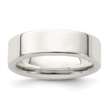 Sterling Silver 6mm Comfort Fit Flat Size 7 Band Ring