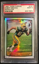 1999 ROBERT BROOKS TOPPS CHROME REFRACTOR #107 PSA 9 PACKERS POP 1