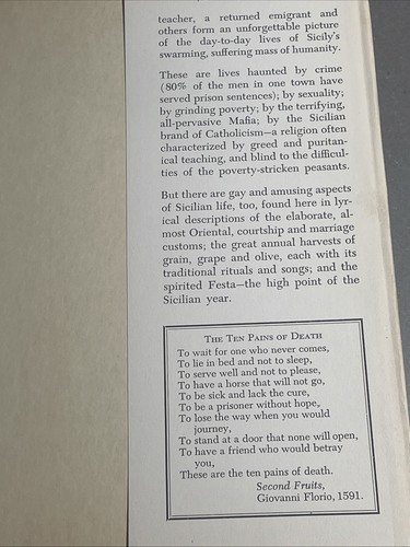 The Ten Pains of Death By Gavin Maxwell First Ed. 1960 HBDJ Modern Sicily - Picture 12 of 13