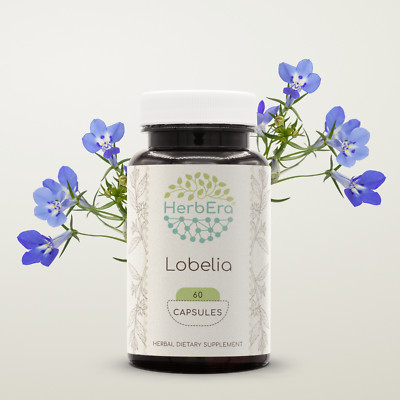 HerbEra Lobelia 60/120 Capsules, 375 mg, (Lobelia inflata)