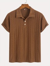 Men's Short Sleeve Slim Fit Polo Shirts Knitted Shirts Casual Golf Shirt