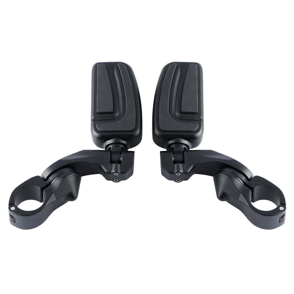 Matte Black Footpegs Footrest Pedal Peg 1.25'' Short Angled Mounting Bracket Kit