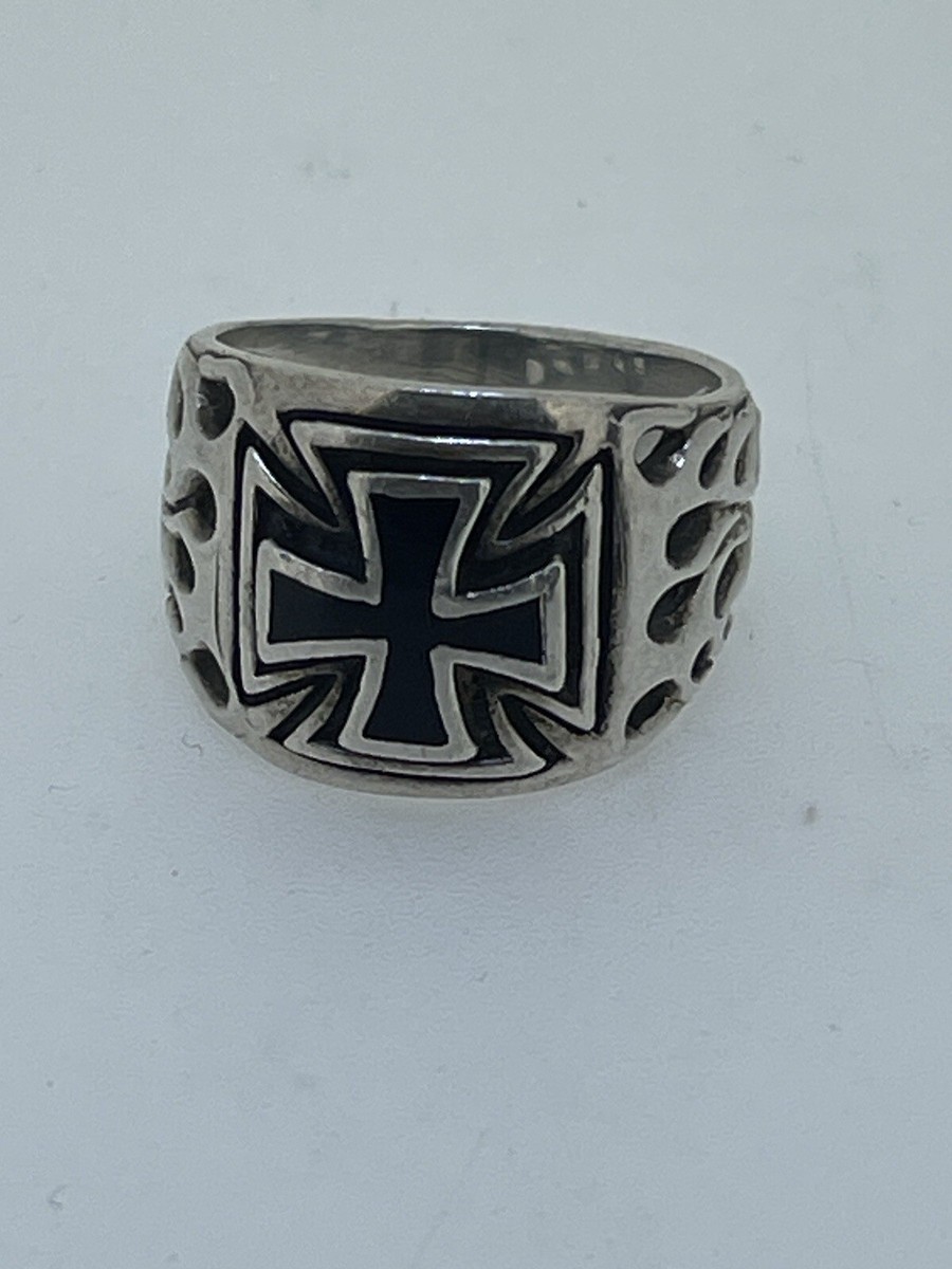 アクセサリー vintage 70's silver925 iron cross ring VINTAGE IRON CROSS BAND STERLING SILVER 925 RING SZ 9