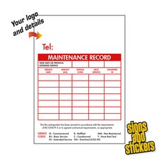 1000 x Fire extinguisher maintenance labels 148mm x 100mm Vinyl sticker Free P&P