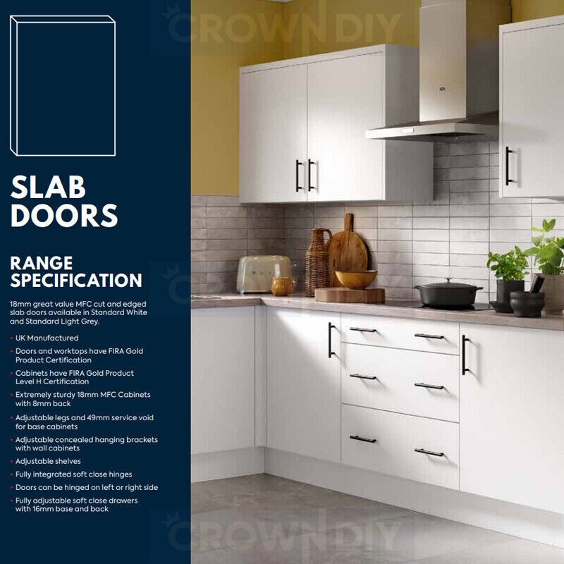 450mm Wall Hung Kitchen Unit Cupboard Matt White Door Hafele