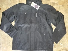 Mens Rugged Elements Tech Canvas Jacket Waterproof Black Small S