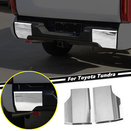 For Toyota Tundra 2022-2025 ABS Chrome Exterior Rear Bumper Corner Cover Trim 2P