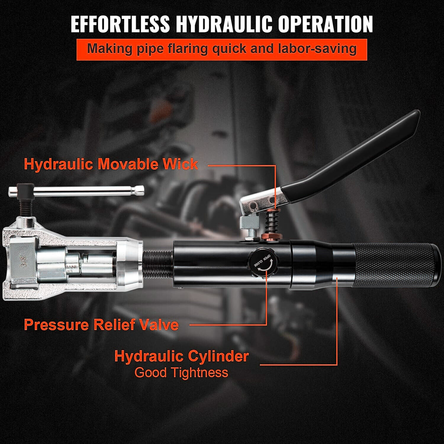 Hydraulic Brake Line Flaring Tool Kits 45° Double Flaring Toolsfor 3/16"-1/2"