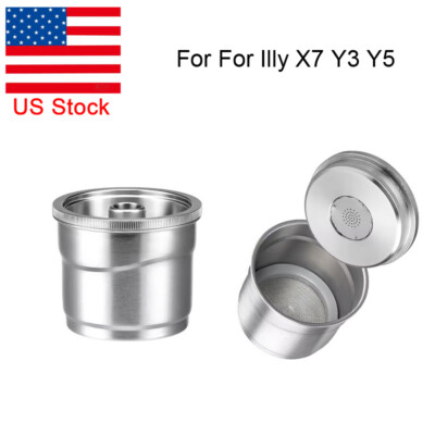 US Reusable Stainless Steel Capsules Pods For Illy X7 Y3 Y5 Coffee Maker Machine