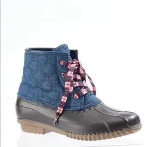 Cato Denim Quilted Duck Boots Size 6 | eBay