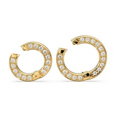 14k Clicker Round Connector Solid Gold Clasp Pave Diamond Connector Finding