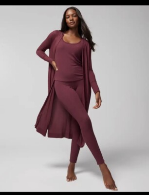 Soma Ribbed Robe Red Soma Cool Nights + Days Long Ribbed Long Sleeve Cardigan Big Cab Maroon ...