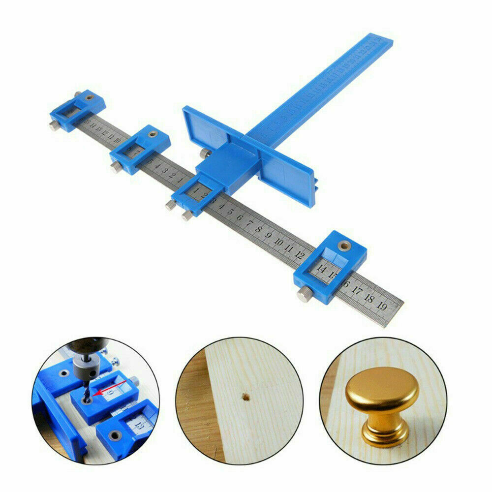 Cabinet Hardware Jig Adjustable Punch Locator Handle Template Tools Drill Guide